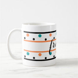 Freunde Burnt Orange Aquamarin Green Polka Dots Kaffeetasse