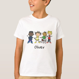 Freunde - Cartoon Stil Kinder halten Hände T-Shirt