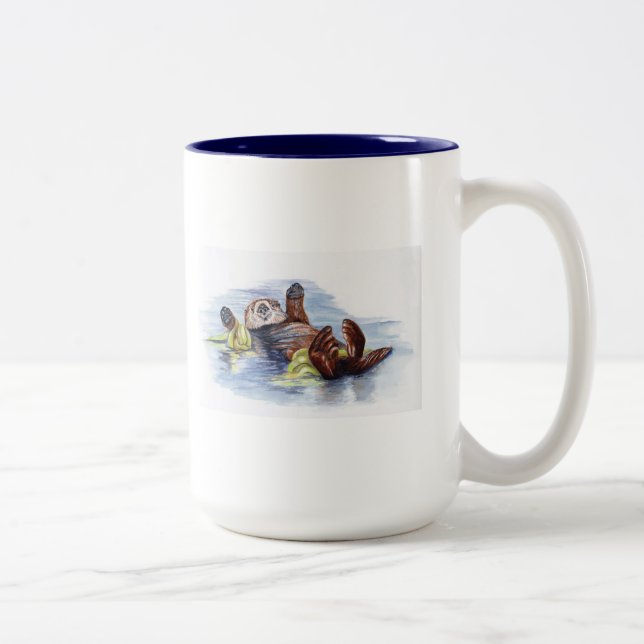 Freunde der Seeotter-Tasse #2 Zweifarbige Tasse (Rechts)