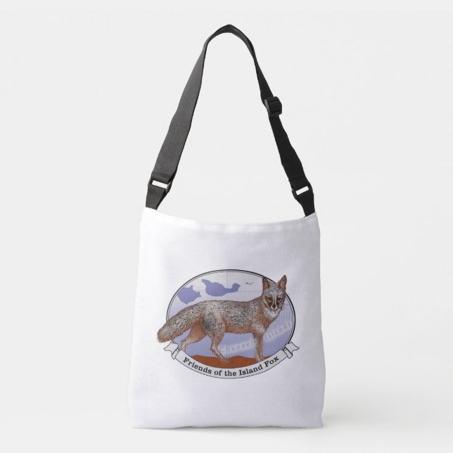 Freunde des Island Fox Logo Cross Body Bag Tragetaschen Mit Langen Trägern (Vorderseite)