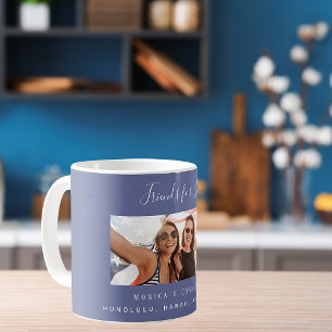 Freunde des Lebens Foto Namen blau Kaffeetasse