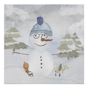 Freunde des Schneemans und des Winterwaldes Poster