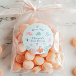 Freunde des verspielten Ozeans Blau seine Baby-Dus Runder Aufkleber