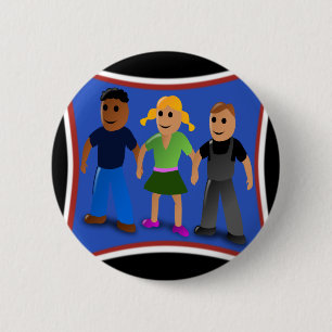 Freunde, die Hände halten - Button