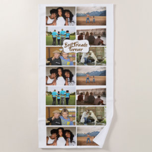 Freunde DIY 6 Foto Collage White Wiedersehen Party Strandtuch