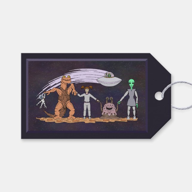 Freunde, egal, welche Unterschiede Geschenkanhänger (Vorderseite (Horizontal))