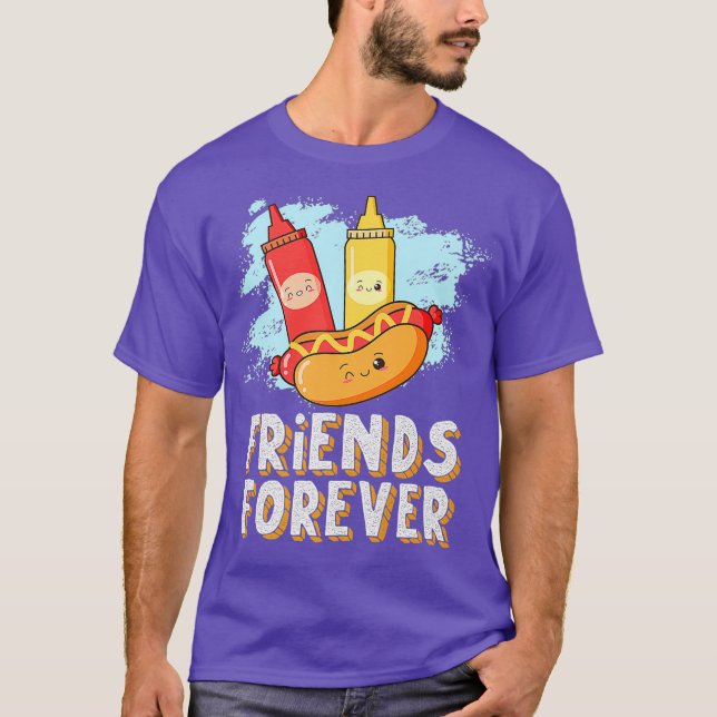 Freunde Forever Hotdog Bun Ketchup Mustard Mayo T-Shirt (Vorderseite)