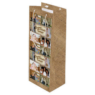 Freunde Foto sammeln DIY-Bild 6 pic jute Geschenktüte Für Weinflaschen