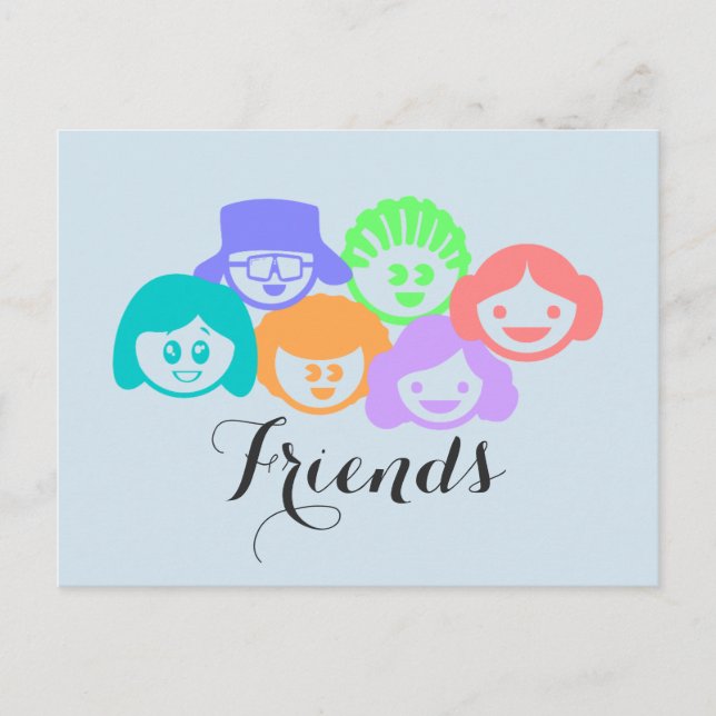 "Freunde" Freundschaft, Postkarte. Postkarte (Vorderseite)