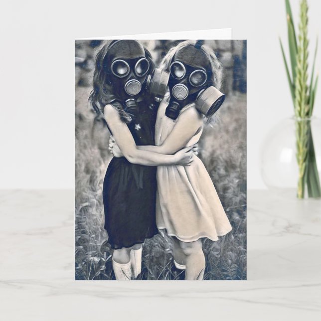 FREUNDE FÜR GAS MASK BESTIES GREETCARD DANKESKARTE (Vorderseite)