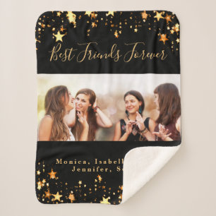 Freunde für immer BESTE FREUNDIN schwarzes Gold Fo Sherpadecke