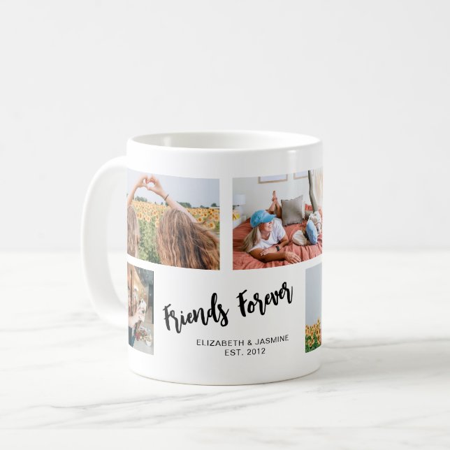 Freunde für immer Foto Collage Geschenk für BESTE  Kaffeetasse (Vorderseite Links)