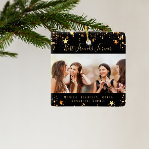 Freunde für immer Foto mit schwarzen goldenen Ster Keramikornament