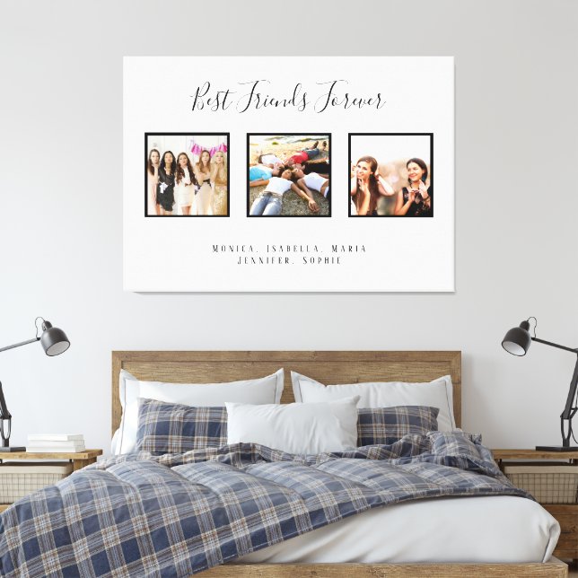Freunde für immer Foto-Namen weißen Chic Leinwanddruck (Insitu (Schlafzimmer))