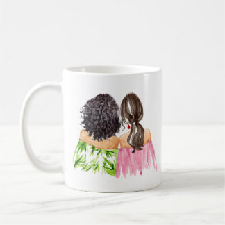 Freunde für immer Geschenk Tasse Schwarzes Haar un