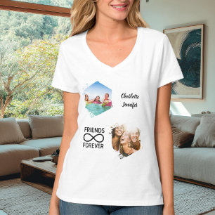 Freunde für immer Infinity-Foto-Namen T-Shirt