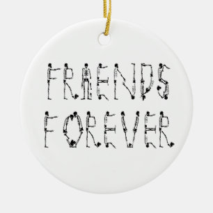 Freunde für immer keramik ornament
