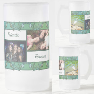 Freunde für immer Kranich am Fluss 0335 Mattglas Bierglas