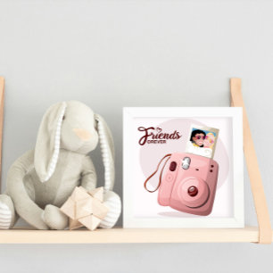 Freunde für immer mit Pink Instant Camera & Foto Poster