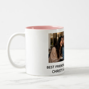 FREUNDE FÜR IMMER personalisierte Foto- und Namens Zweifarbige Tasse