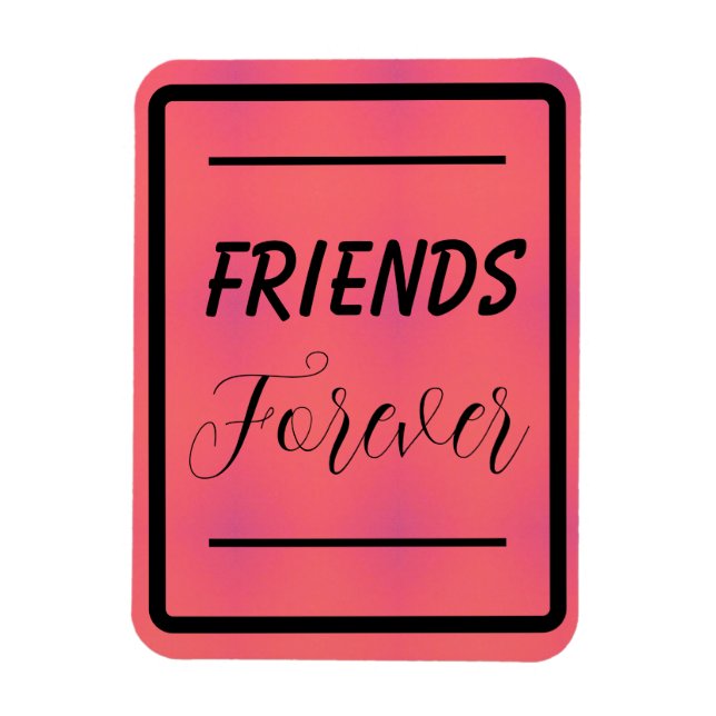 "Freunde für immer" Phrase Pink und Lila Hintergru Magnet (Vertikal)