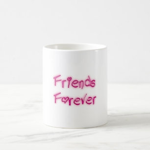 Freunde für immer Pink Hört Typografie Freundschaf Tasse