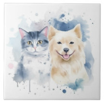 Freunde für immer - Wasserfarbenkunst von Hund und