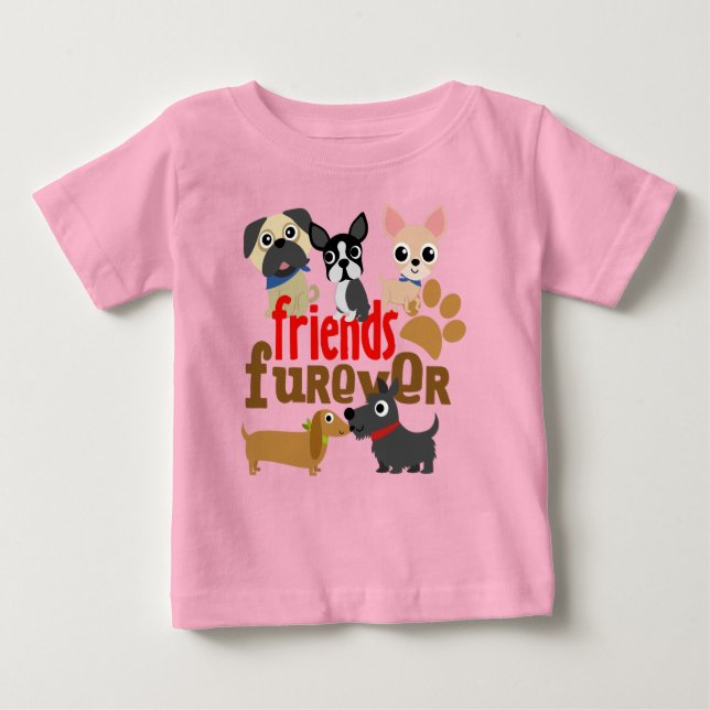 Freunde Furever Hunde Welpen Baby T-shirt (Vorderseite)