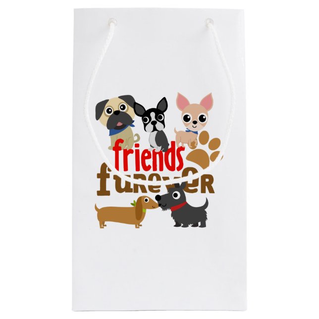 Freunde Furever Hunde Welpen Kleine Geschenktüte (Rückseite)