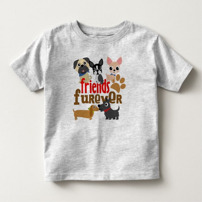 Freunde Furever Hunde Welpen Kleinkind T-shirt (Vorderseite)