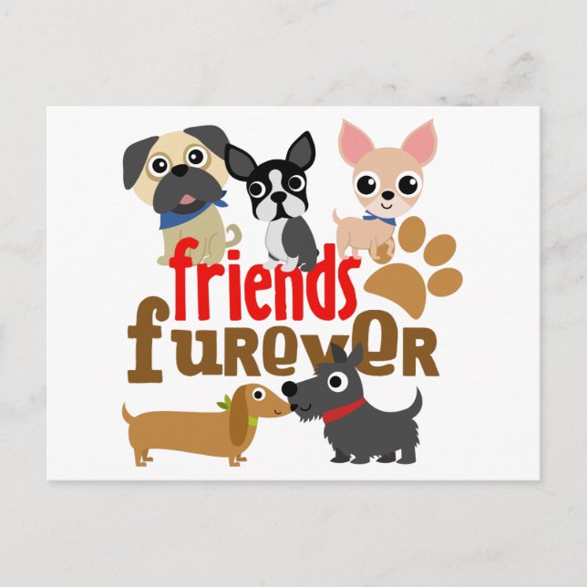 Freunde Furever Hunde Welpen Postkarte (Vorderseite)
