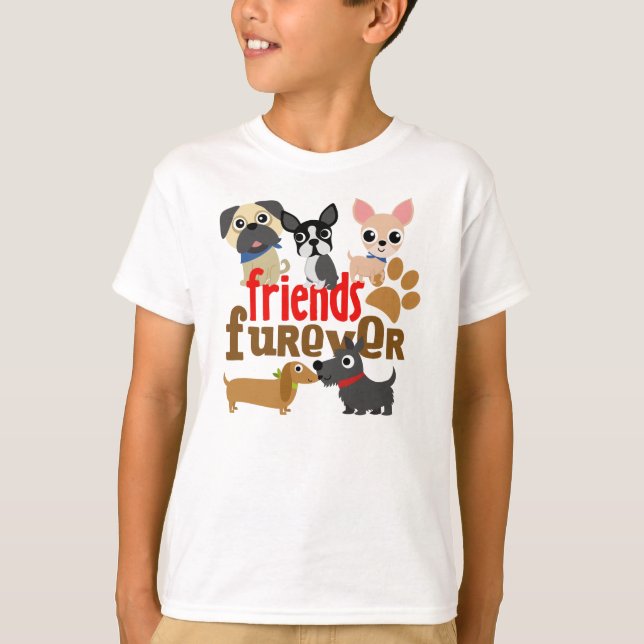 Freunde Furever Hunde Welpen T-Shirt (Vorderseite)