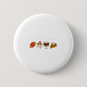 Freunde geben Truthahn Fußll Kürbis Thanksgiving Button