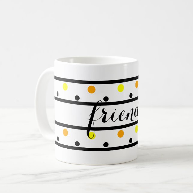 Freunde Gelbe Polka Dots Kaffeetasse (Vorderseite Links)