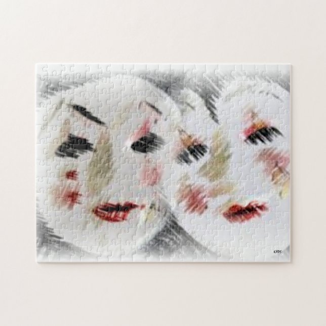 Freunde Gesicht Abstrakt Puzzle (Horizontal)