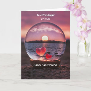 Freunde glücklicher Hochzeitstag mit Herz Karte
