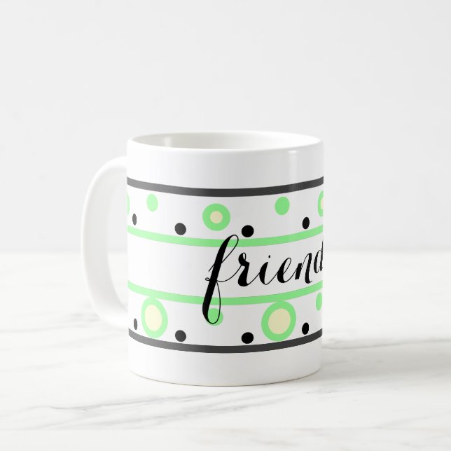 Freunde Grüne Creme Punkte Kaffeetasse (Vorderseite Links)