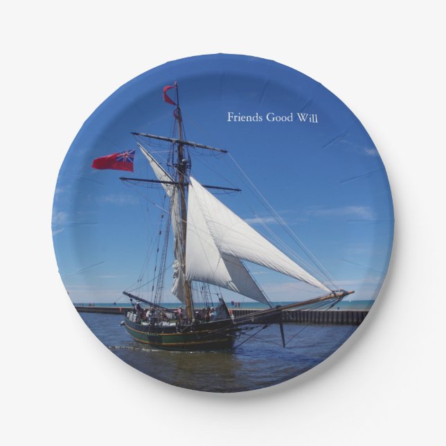 Freunde Gute Papierplatte Pappteller (Vorderseite)