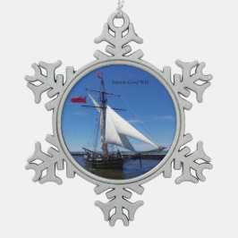 Freunde guten Willens Ball oder Schneeflocken Orna Schneeflocken Zinn-Ornament