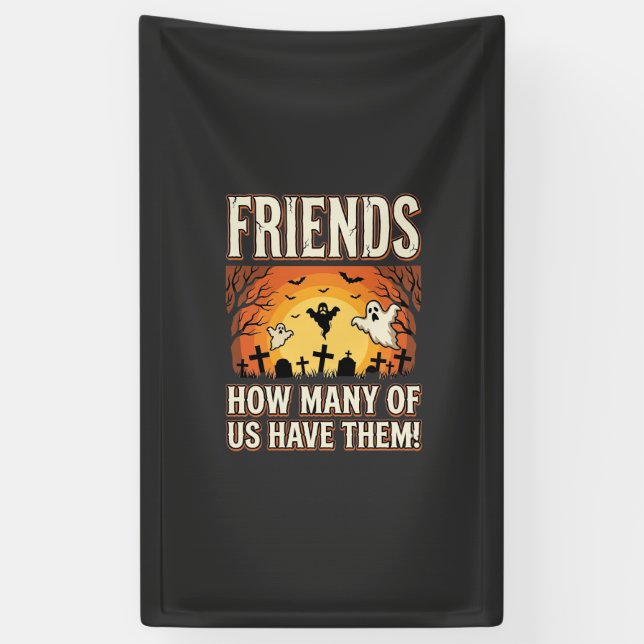 Freunde Halloween Geist Friedhof Design_1 Banner (Vertikal)