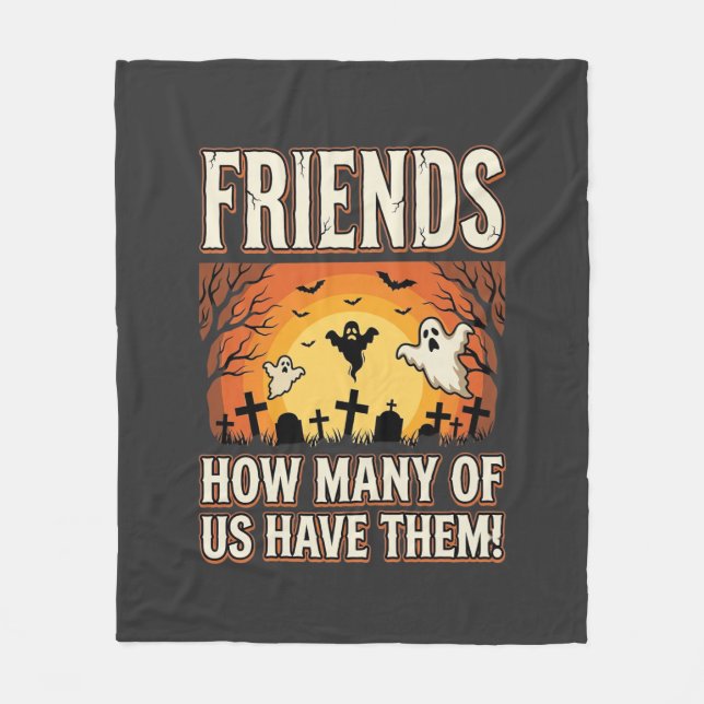 Freunde Halloween Geist Friedhof Design_1 Fleecedecke (Vorderseite)
