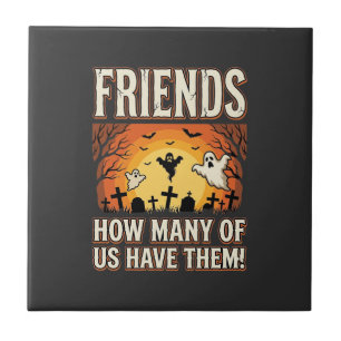 Freunde Halloween Geist Friedhof Design_1 Fliese
