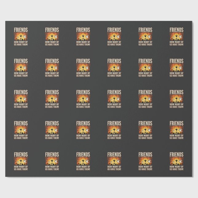 Freunde Halloween Geist Friedhof Design_1 Geschenkpapier (Flach)