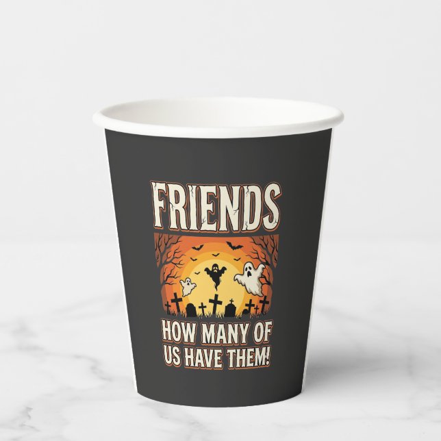 Freunde Halloween Geist Friedhof Design_1 Pappbecher (Vorderseite)