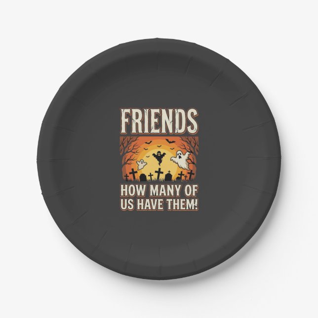 Freunde Halloween Geist Friedhof Design_1 Pappteller (Vorderseite)