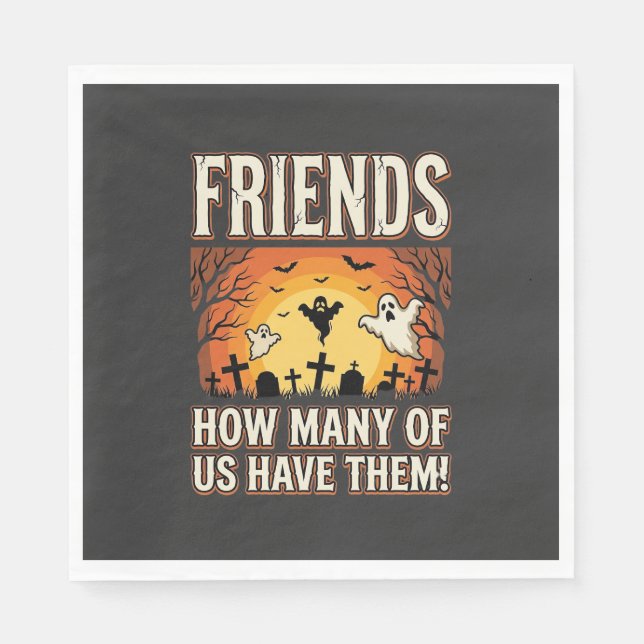 Freunde Halloween Geist Friedhof Design_1 Serviette (Vorderseite)