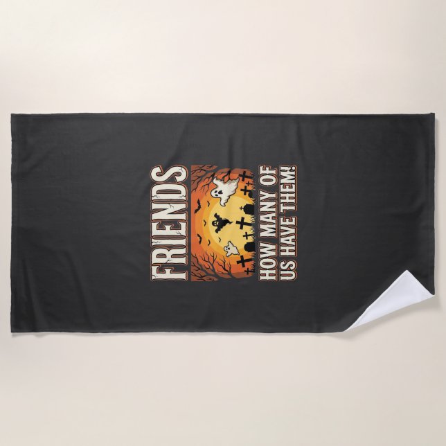 Freunde Halloween Geist Friedhof Design_1 Strandtuch (Vorderseite)