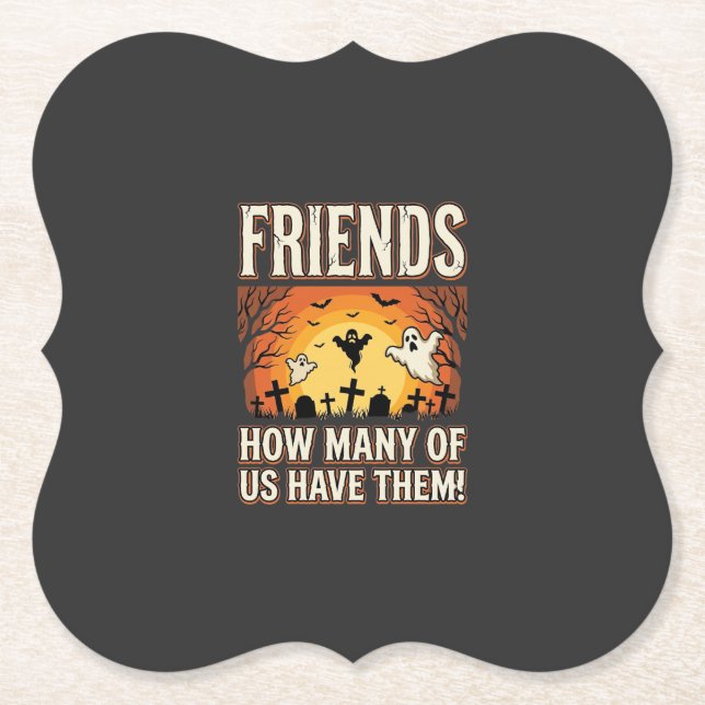 Freunde Halloween Geist Friedhof Design_1 Untersetzer (Vorderseite)