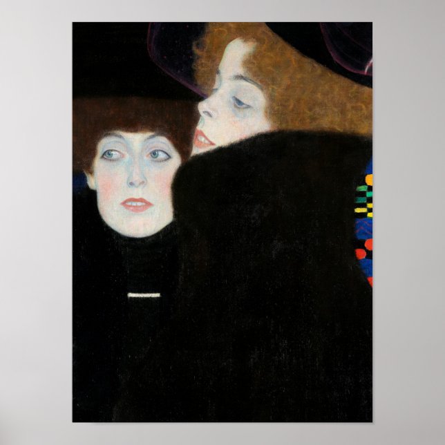 Freunde I, die Schwestern von Gustav Klimt Poster (Vorne)
