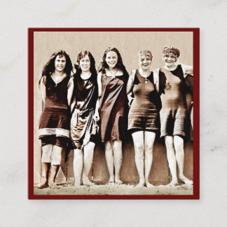 Freunde in Badekostümen Empfehlungskarte